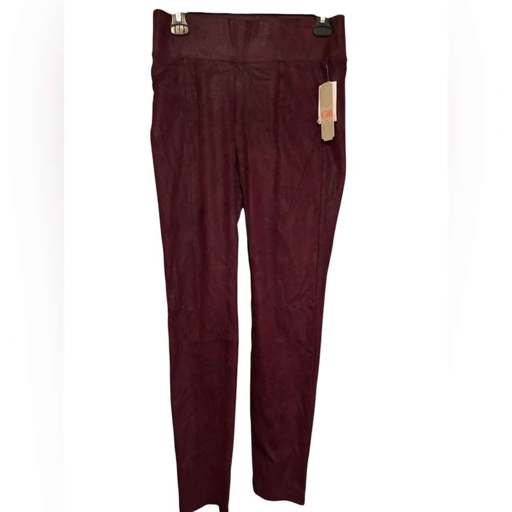 NWT GB (GIANNI BINI) GIRLS MAROON MICROSUEDE LEGGINGS SIZE M